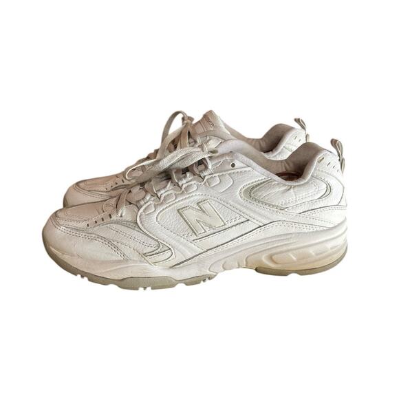 New Balance Shoes - Womens New Balance 407 White Gray Leather Trainer Sneakers Size 10